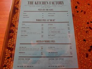 Menu 1 at The Kitchen Factory in Cincinnati