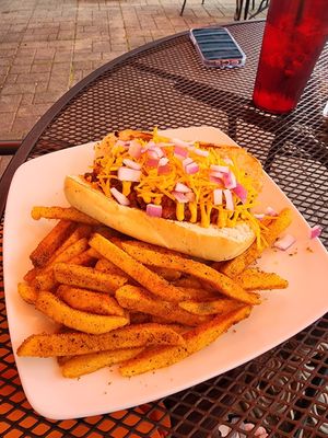 Vegan chili dog at Allyn's Cafe in Cincinnati