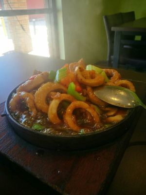 Sizzling squid rings at Formosa Vegetarian Eating House in Kardinya