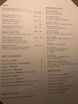 Drinks at Single Pebble in Burlington