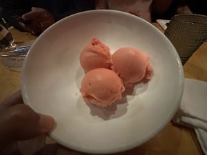 Blood orange sorbet   at Jaleo in Washington