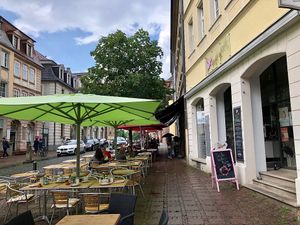 outside at Cafe Glück in Fulda