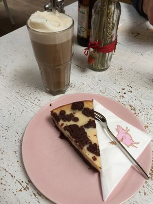 Chai and a piece of vegan cake! at Cafe Glück in Fulda