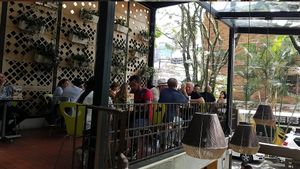 Upstairs patio at Mundo Verde in Medellin