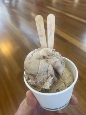Peppermint Chocolate and Peanut Butter & Chocolate ice cream    at Billy Van Creamy in Fitzroy North