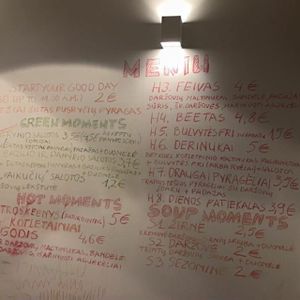 menu at Holigans in Vilnius