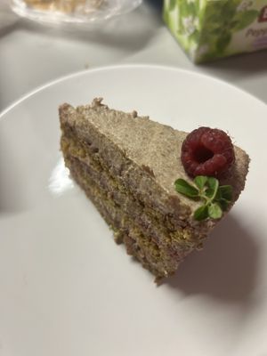 Coffee and berries  at Holigans in Vilnius