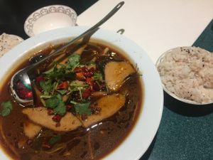 Sweet and sour fish soup at Super Vegan - Huang Pu District in Shanghai