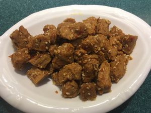 Tangerine Flavoured Vegan Beef at Super Vegan - Huang Pu District in Shanghai