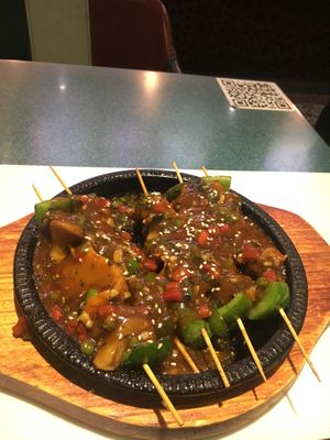 Spicy vegan skewers - weren’t very spicy but still nice, think they did it tourist spicy 😂 at Super Vegan - Huang Pu District in Shanghai