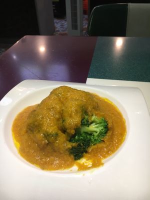 Broccoli with crab powder at Super Vegan - Huang Pu District in Shanghai