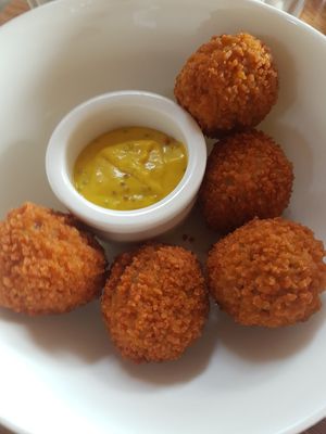 Mushroom bitterballen - these are great!! at Cafe De Ceuvel in Amsterdam