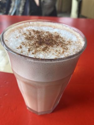 Vegan chai latte  at Cafe De Ceuvel in Amsterdam