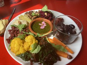 Vegan lunchplaat  at Cafe De Ceuvel in Amsterdam