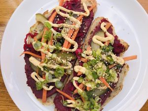 Red cabbage sandwich   at Cafe De Ceuvel in Amsterdam