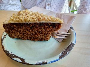 Carrot cake at Cafe De Ceuvel in Amsterdam