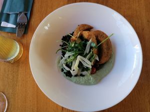 Crispy polenta at Cafe De Ceuvel in Amsterdam