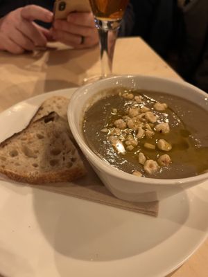 Chestnut soup  at Cafe De Ceuvel in Amsterdam