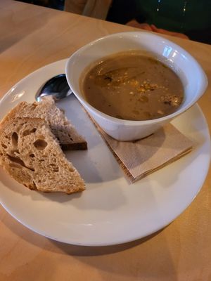 Chestnut soup at Cafe De Ceuvel in Amsterdam