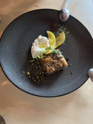 Seaweed baklava   at Cafe De Ceuvel in Amsterdam