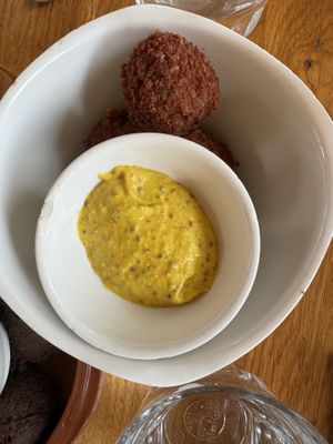 Mushroom bitterballen  at Cafe De Ceuvel in Amsterdam
