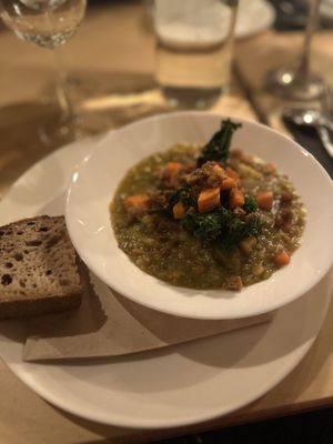 Split pea soup 🫛   at Cafe De Ceuvel in Amsterdam