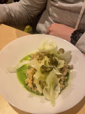 Pearl barley risotto   at Cafe De Ceuvel in Amsterdam