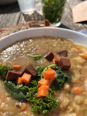 Erwtensoep met seitan  at Cafe De Ceuvel in Amsterdam