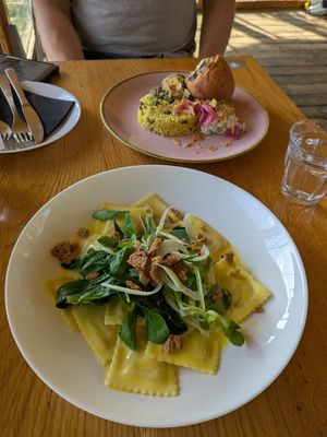 Lemon ravioli at Cafe De Ceuvel in Amsterdam