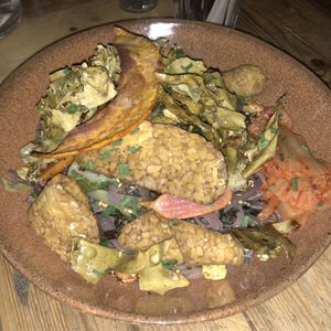 Black noodle salad  at Cafe De Ceuvel in Amsterdam