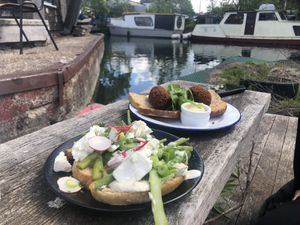 Lunch at de Ceuvel at Cafe De Ceuvel in Amsterdam