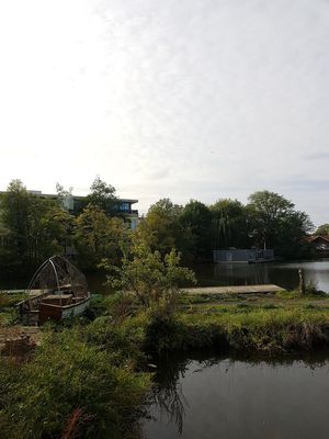 The view at Cafe De Ceuvel in Amsterdam