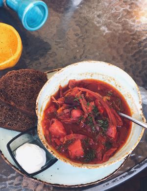 Borshch at Mindal in Sevastopol