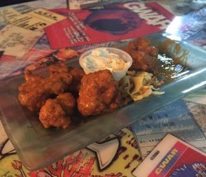 Vegan Wangs with Buffalo sauce. at GWARbar in Richmond