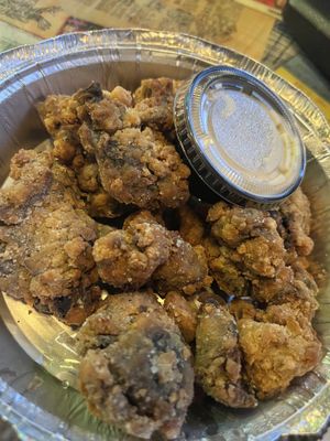 Fried mushrooms with vegan ranch  at GWARbar in Richmond