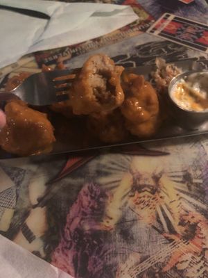 Seitan’s Balls with Motorbreath sauce and vegan ranch at GWARbar in Richmond