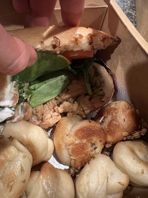 Pesto chick’n sandwich (highly recommended)  at Este Pizza in Park City