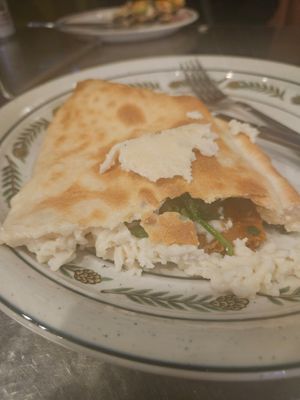 Vegan pepperoni calzone at Este Pizza in Park City