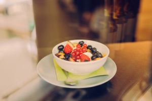 homemade granola & fruits at Cafe DA in Stuttgart