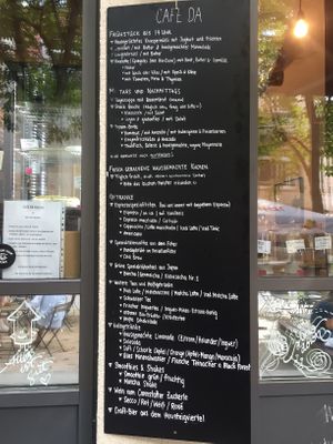 Menu  at Cafe DA in Stuttgart