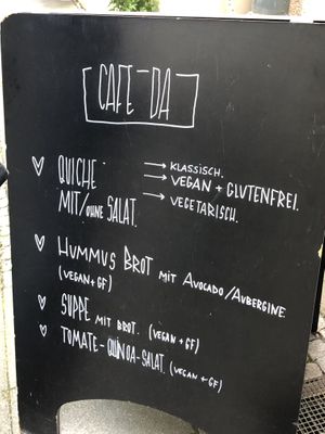 Todays menu  at Cafe DA in Stuttgart