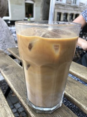 Iced soy latte  at Cafe DA in Stuttgart