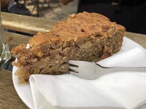 Cake with Apple and nuts  at Cafe DA in Stuttgart