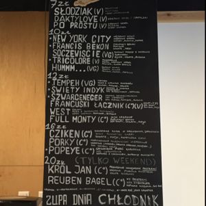 Menu at Bajgle Krola Jana in Szczecin