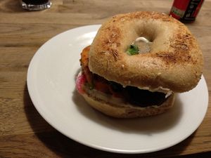 Sweet potato bagel at Bajgle Krola Jana in Szczecin