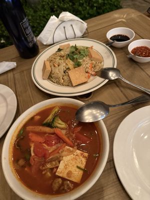 a couple of entrees  at Thai Orchid in Providenciales