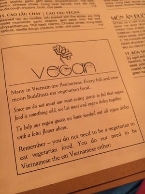 From the menu at Minh Mat in Stockholm