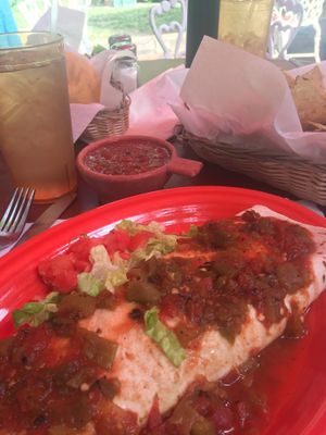 Vegetarian burrito with no cheese!   at El Patio in Albuquerque