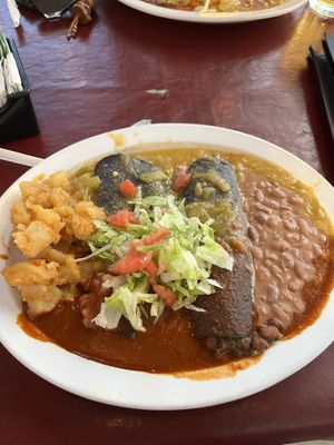 vegan enchiladas   at El Patio in Albuquerque