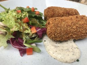 Home made mushroom croquettes  at Eetcafe Ceramique in Maastricht